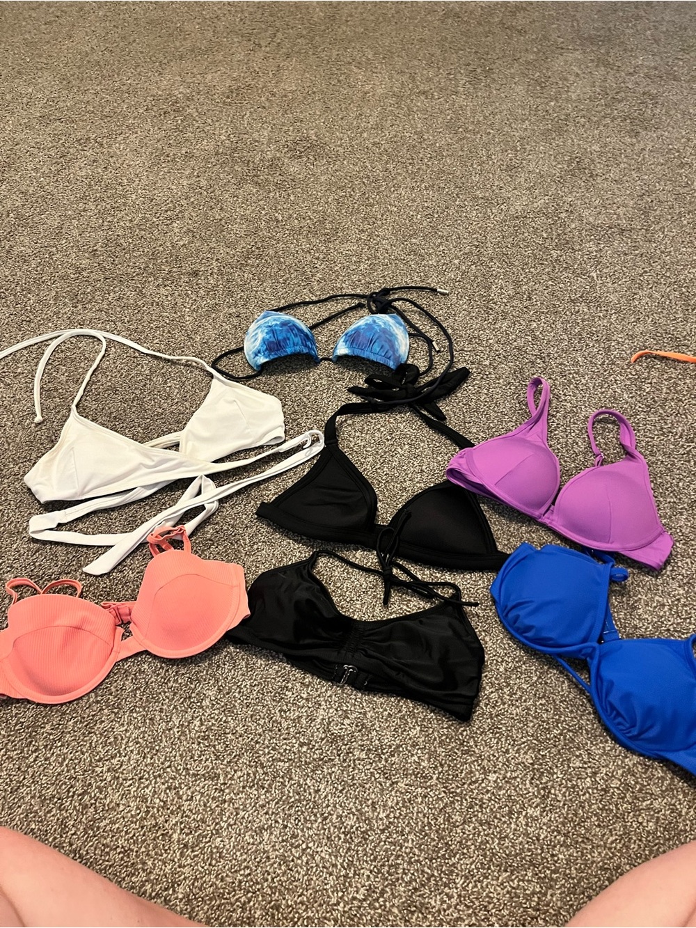 Mixed Bikini Top Bundle - White, Black, Coral, Blue, Purple, Royal Blue